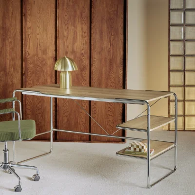 Habitat Habitat Albers Chrome Office Desk - Natural
