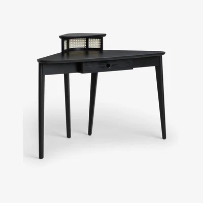 John Lewis John Lewis & Partners Rattan Nook Corner Desk, Black