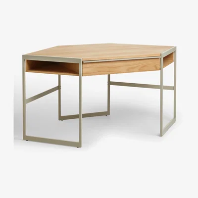 John Lewis John Lewis & Partners Glide Corner Desk, Natural