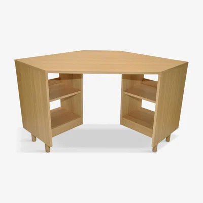 John Lewis John Lewis & Partners Cube Corner Desk, Natural, FSC Certified (Oak Veneer)
