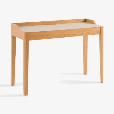 La Redoute Junius Desk in Oak Veneer and Leather Designed By Emmanuel Gallina