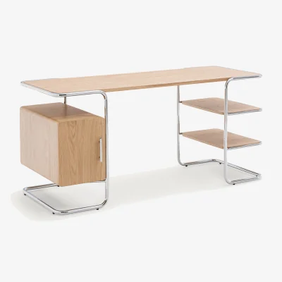La Redoute Emlyn Tubular Desk in Oak Veneer