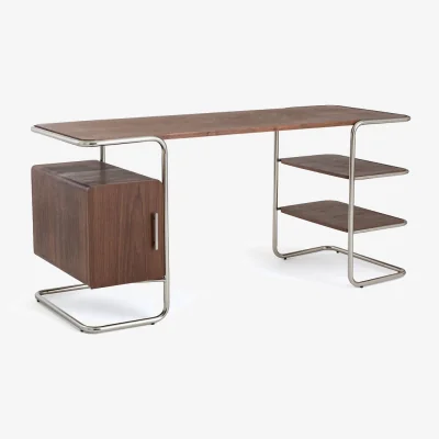 La Redoute Emlyn Walnut Tube Frame Desk