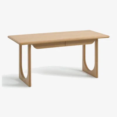 La Redoute Douve XL Desk in Oak and Veneer 2 Drawers