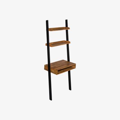 La Redoute Black Frame Ladder Desk with Oiled Wood Shelves