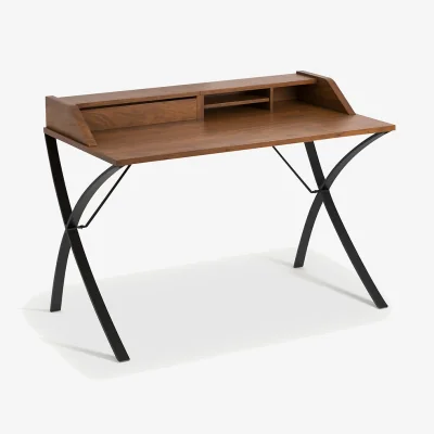 La Redoute Epitre Walnut & Metal Secretary Desk