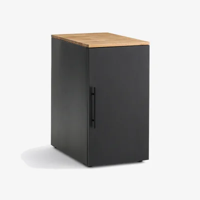 La Redoute Hiba Oak & Metal 1-Door Desk Cupboard Unit