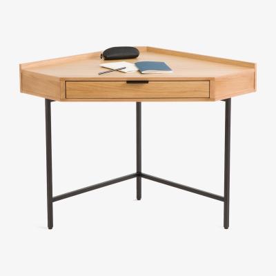 La Redoute Volga Wood & Metal Corner Console Desk with 1 Drawer