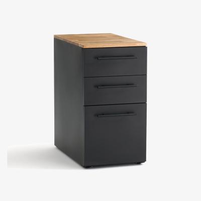 La Redoute Hiba Oak & Metal 3-Drawer Desk Unit