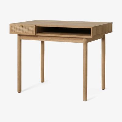 Made.com Pavia Compact Desk, Natural Rattan & Oak Effect