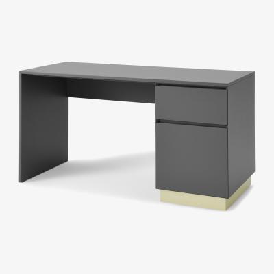 Made.com Elsdon Storage Desk, Charcoal Grey & Brass
