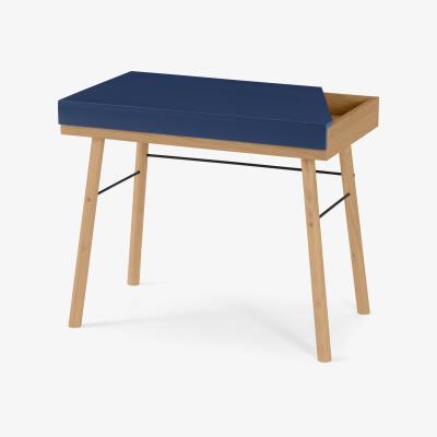 Made.com Brennan Lift-Top Desk, Oak and Blue