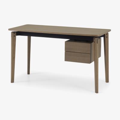 Made.com Mellor Desk, Dark Stain Oak & Textured Charcoal