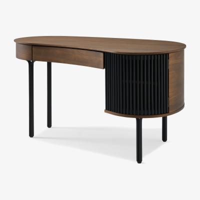 Made.com Zaragoza Desk, Walnut & Charcoal Black