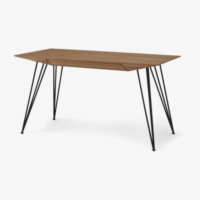 Made.com Frankie Wide Desk, Walnut & Black Metal