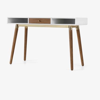 Made.com Edelweiss Desk, Walnut and Brass