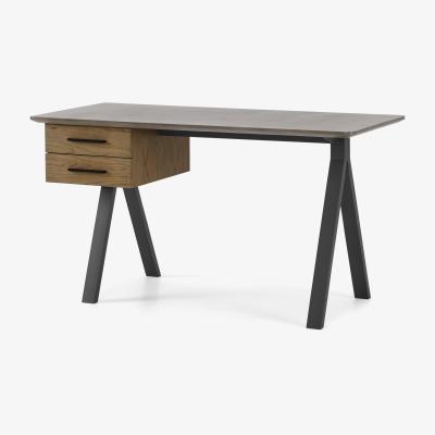 Made.com Sora Storage Desk, Smoaked Oak & Concrete