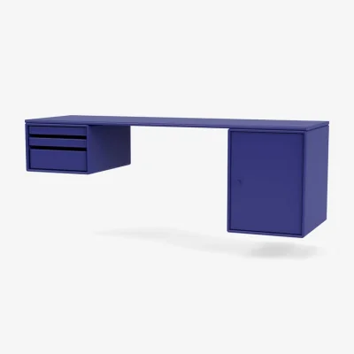 Made in Design Workshop Wall desk wood blue / W 140.7 x D 46 cm - MONTANA