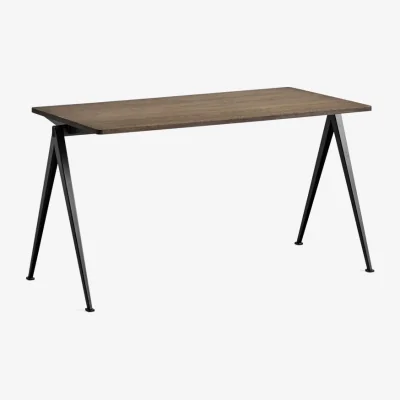 Nordic Nest HAY Pyramid 01 desk smoked oak 140x65 cm black steel frame