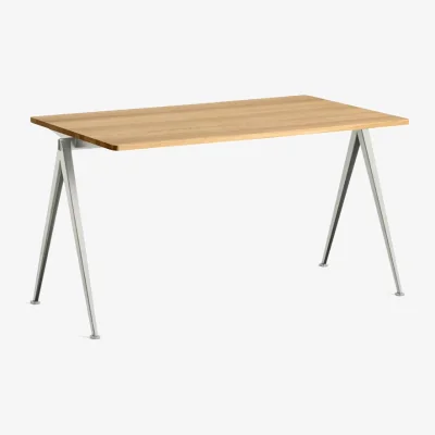 Nordic Nest HAY Pyramid 01 desk Oak clear lacquered-140x75 cm-beige steel frame