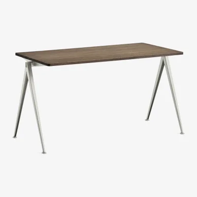 Nordic Nest HAY Pyramid 01 desk Smoked oak-140x65 cm-beige steel frame