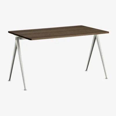 Nordic Nest HAY Pyramid 01 desk Smoked oak-140x75 cm-beige steel frame
