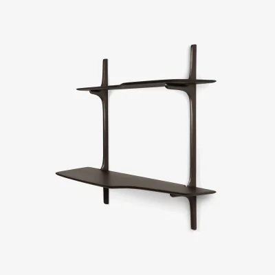 Nordic Nest Ethnicraft PI wall-mounted desk Dark brown mahogany 140x48 cm