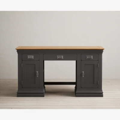 Oak&More Charwood Oak and Charcoal Painted Desk
