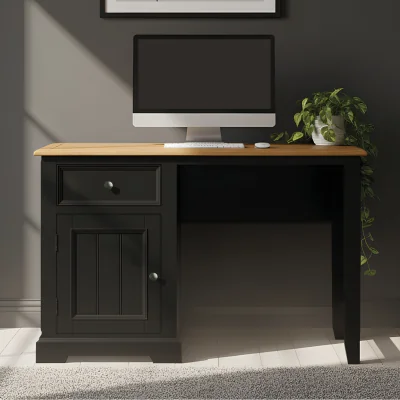 Oak&More Charlton Oak and Black Painted Computer Desk