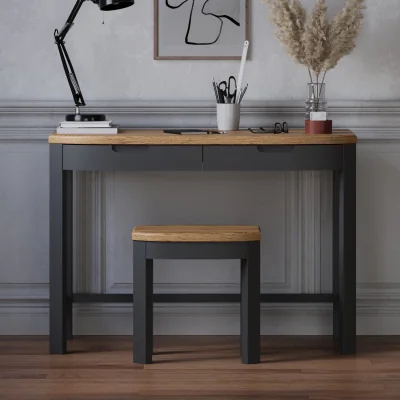 Oak&More Bradwell Oak and Charcoal Painted Compact Desk