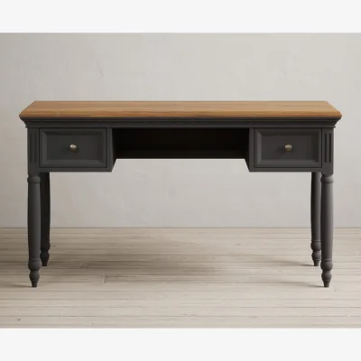 Oak&More Francis Oak and Charcoal Grey Painted Computer Desk