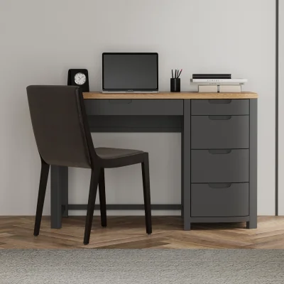 Oak&More Bradwell Oak and Charcoal Painted Computer Desk