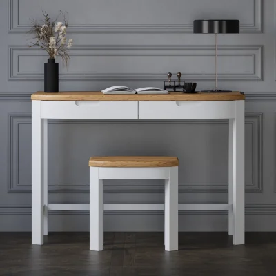 Oak&More Bradwell Oak and Signal White Painted Compact Desk