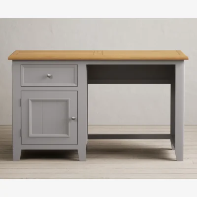 Oak&More Weymouth Oak and Light Grey Painted Computer Desk