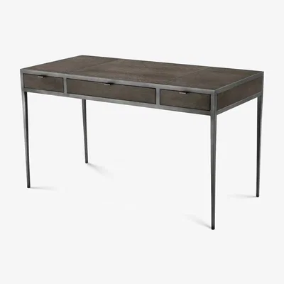 Olivia's Eichholtz Scavullo Desk in Straight Charcoal Brown Oak Veneer