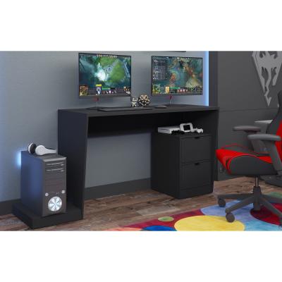 Out & Out Original Black Gamer Desk with Storage Cabinet – 173cm