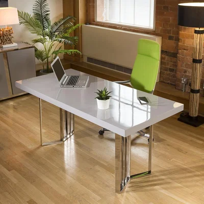 Quatropi Quatropi Designer Large Darcy 1700 x 800 DeskTable Grey Gloss