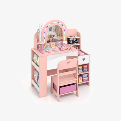 The Range Princess Pretend Vanity Desk with Mirror-White - Pink
