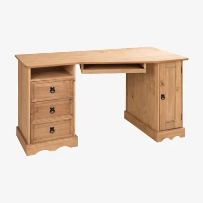 The Range Corona Corner Computer Desk - Antique Wax