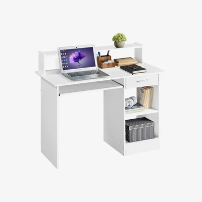 The Range Home Office Computer Desk with Keyboard Tray - White