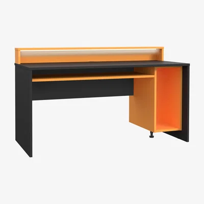 The Range Tezaur Single Shelf Gaming Desk with LED - Orange