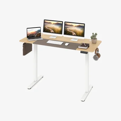 The Range Large Height Adjustable Electric Standing Desk-Brown - Natural