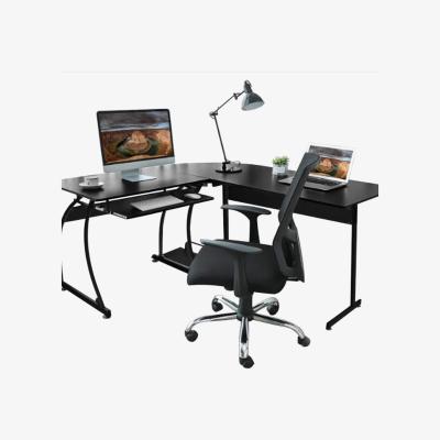 The Range OUNUO Corner L-Shaped Wooden Computer Office Desk  - Black