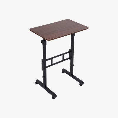The Range Height Adjustable Mobile Laptop Desk with Wheels - Black-Walnut