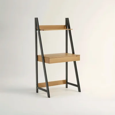 The Range Bradbury Natural Oak Effect Desk with Metal Frame - Natural