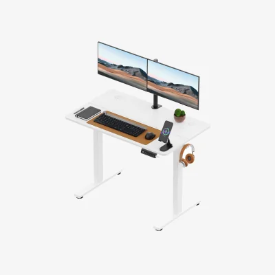 The Range Small Electric Standing Desk with Height Preset - White