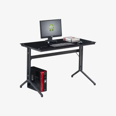 The Range Glass Computer Desk for Home Office  - Black