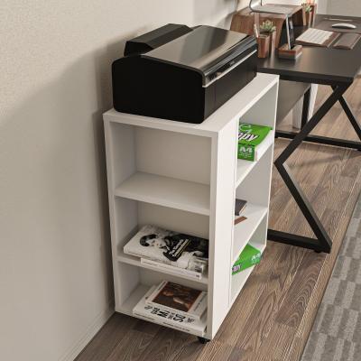 The Range Roza Modern Printer Desk with Shelves - White