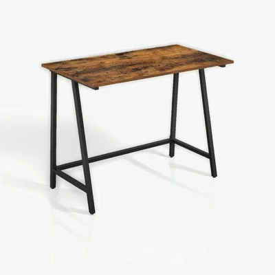 The Range Industrial Computer Desk with Steel Frame  - Brown