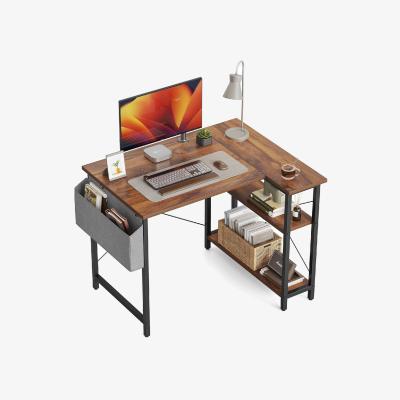 The Range Cornered Computer Study Office Desk - Rustic Brown